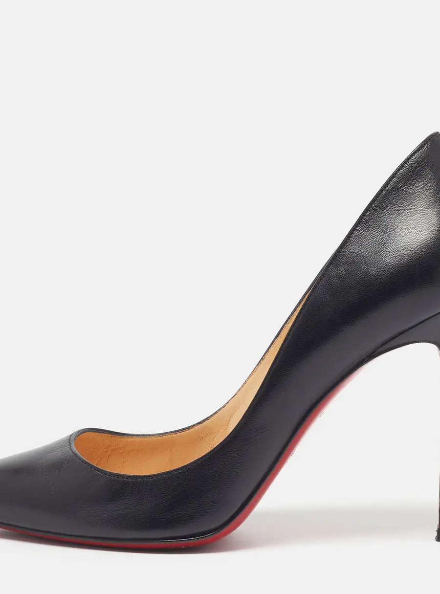 Christian Louboutin Pigalle Size 36 Black Leather Pointed Toe Pumps