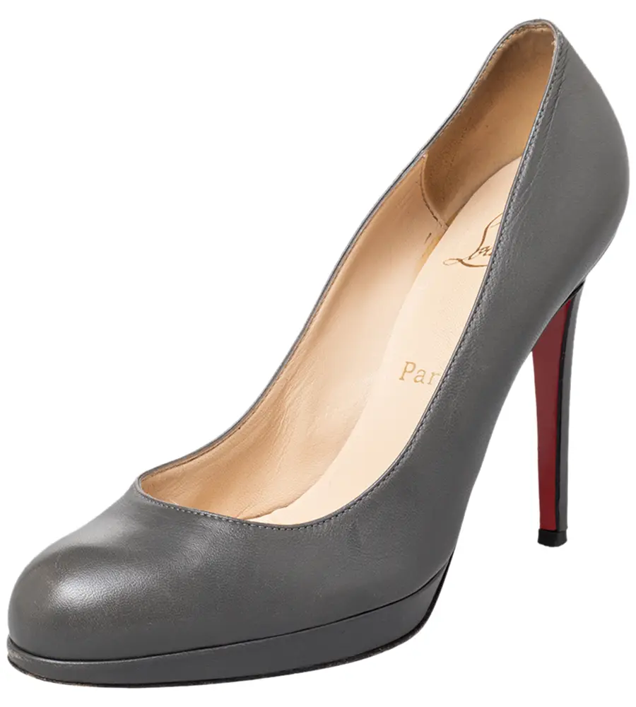 Christian Louboutin Grey Leather New Simple Pumps Size 39