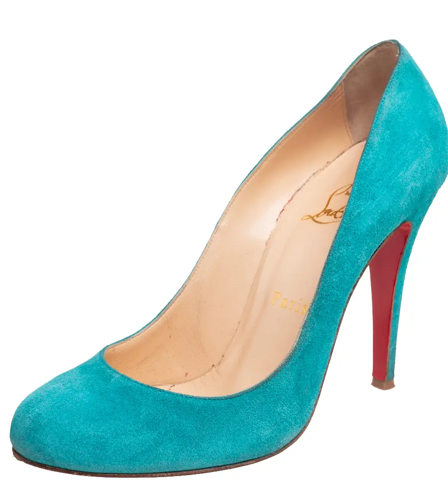 Christian Louboutin Blue Suede Simple Pumps Size 37.5