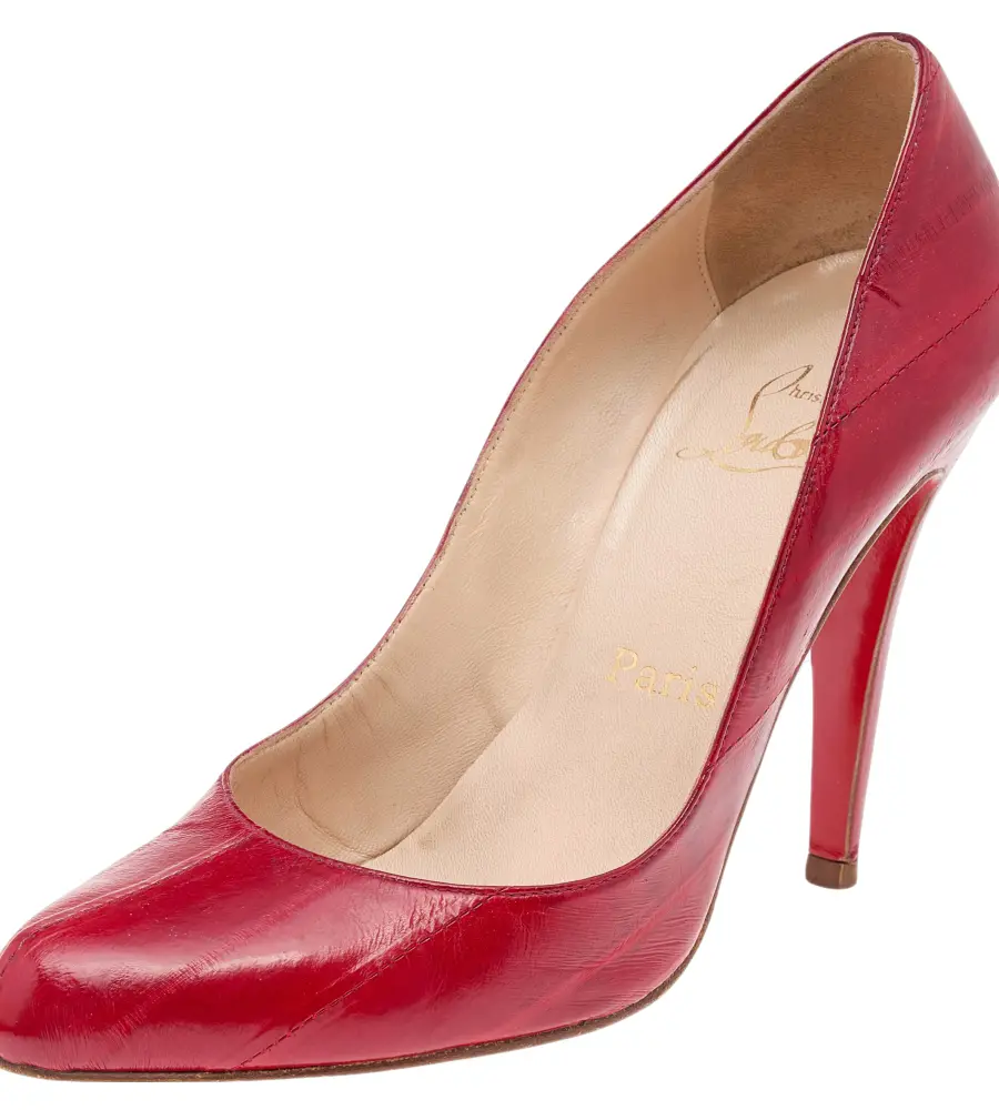 Christian Louboutin Simple Size 36.5 Red Eel Leather Pumps