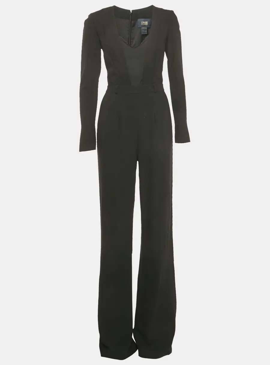 Class by Roberto Cavalli Black Wool Blend Jumpsuit S