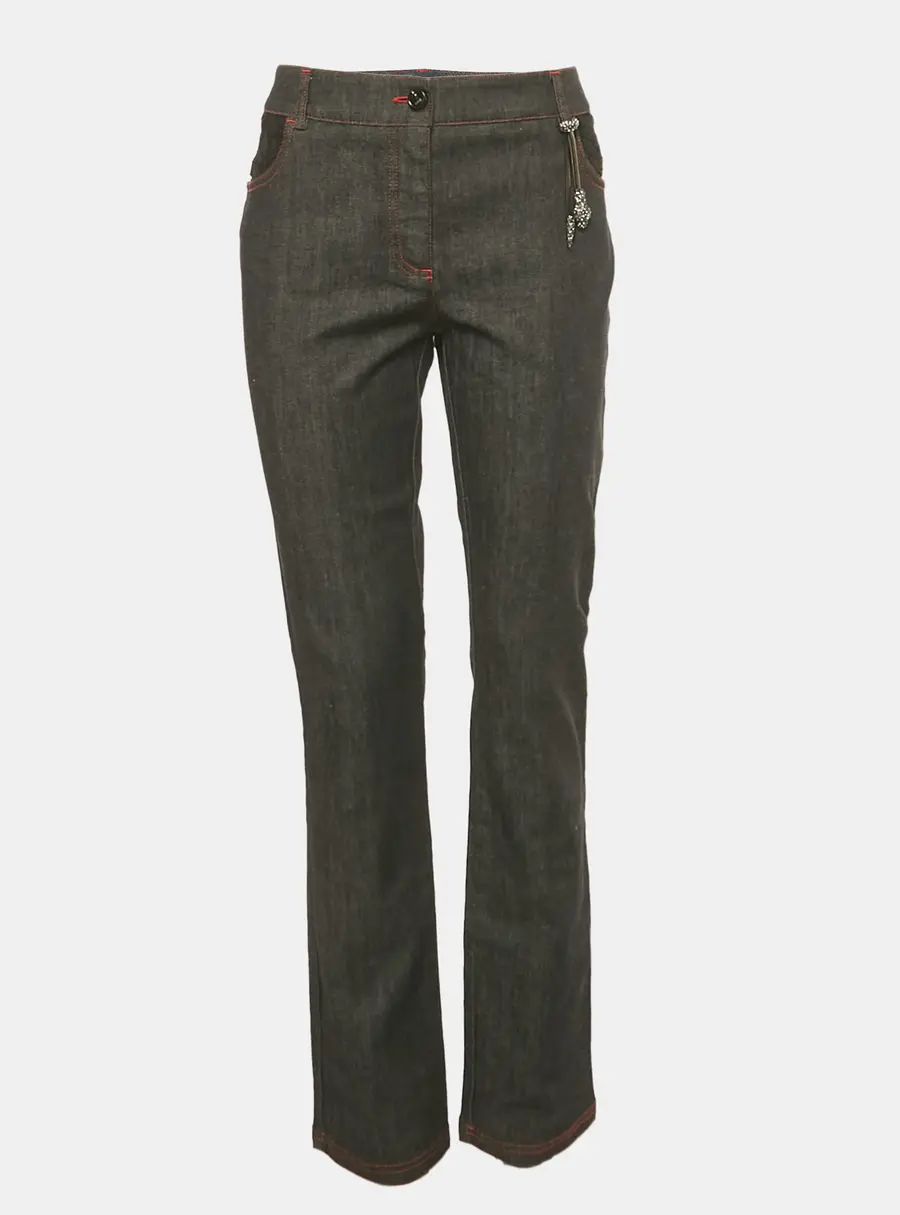 Class by Roberto Cavalli Grey Denim Serpente Detail Jeans L/Waist 33"