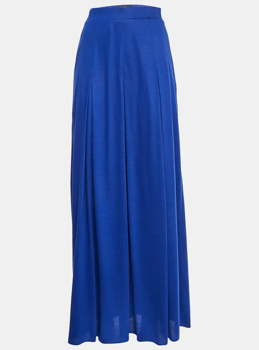 Class Roberto Cavalli Blue Jersey Knit Zip Up Maxi Skirt M