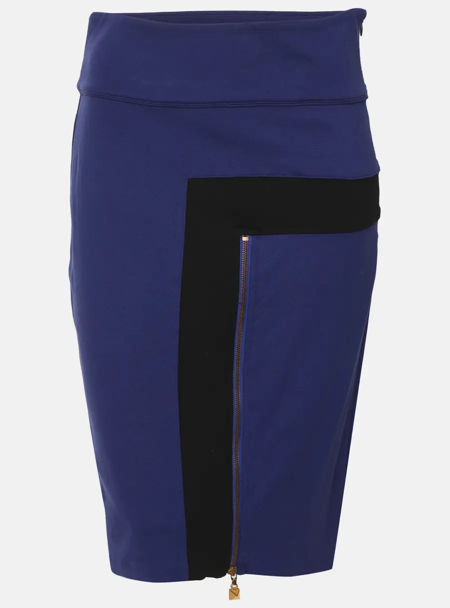 Class by Roberto Cavalli Blue Jersey Midi Skirt M