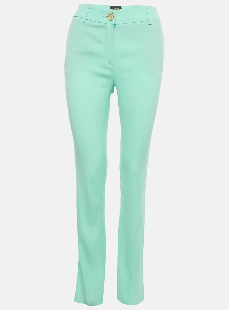 Class by Roberto Cavalli Green Stretch Crepe Straight Fit Trouser M
