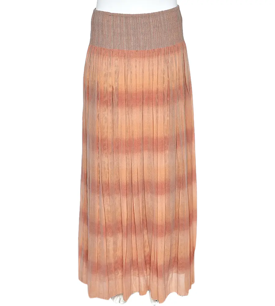Class by Roberto Cavalli Pink & Animal Printed Silk Layered Maxi Skirt L