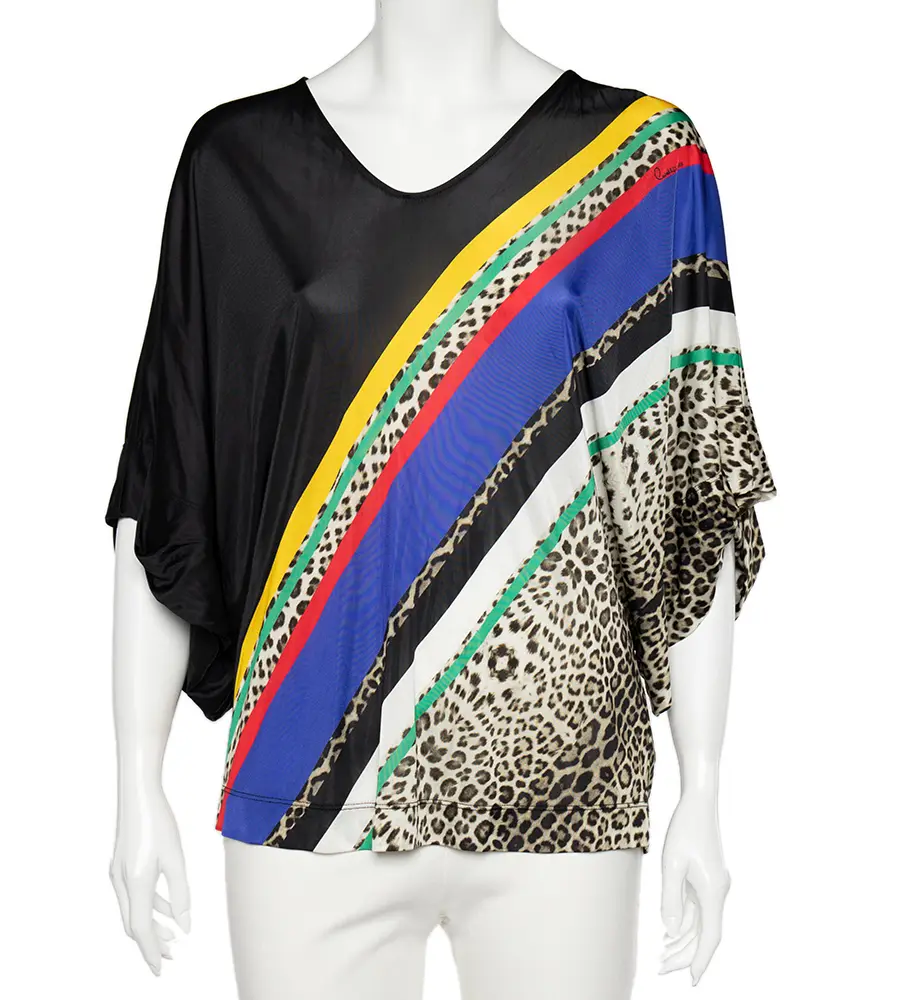 Class by Roberto Cavalli Multicolor Printed Jersey Oversized Top M