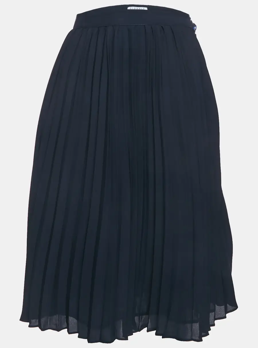 Claudie Pierlot Navy Blue  Plisse Midi Skirt S