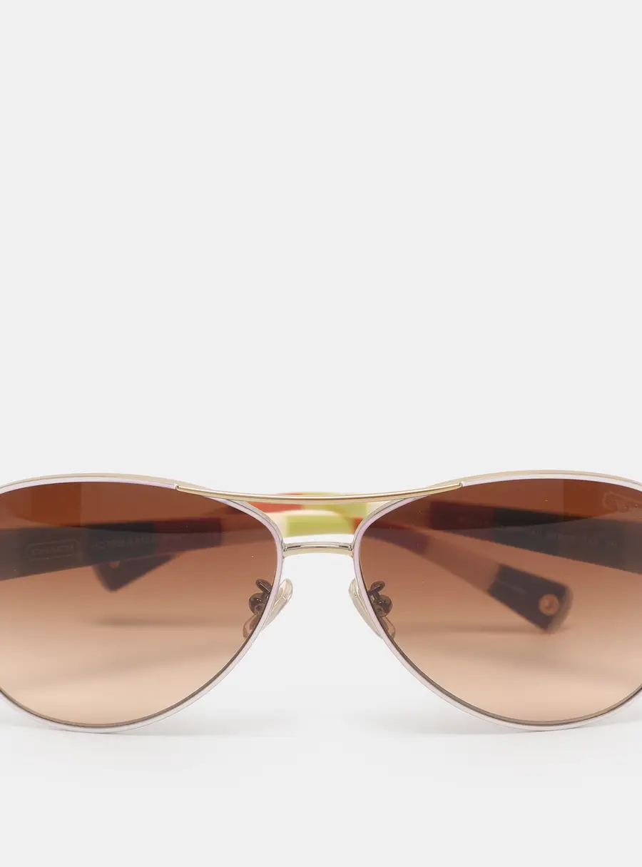 Coach Multicolor Brown Gradient HC7003 L012 Kristina Aviator Sunglasses