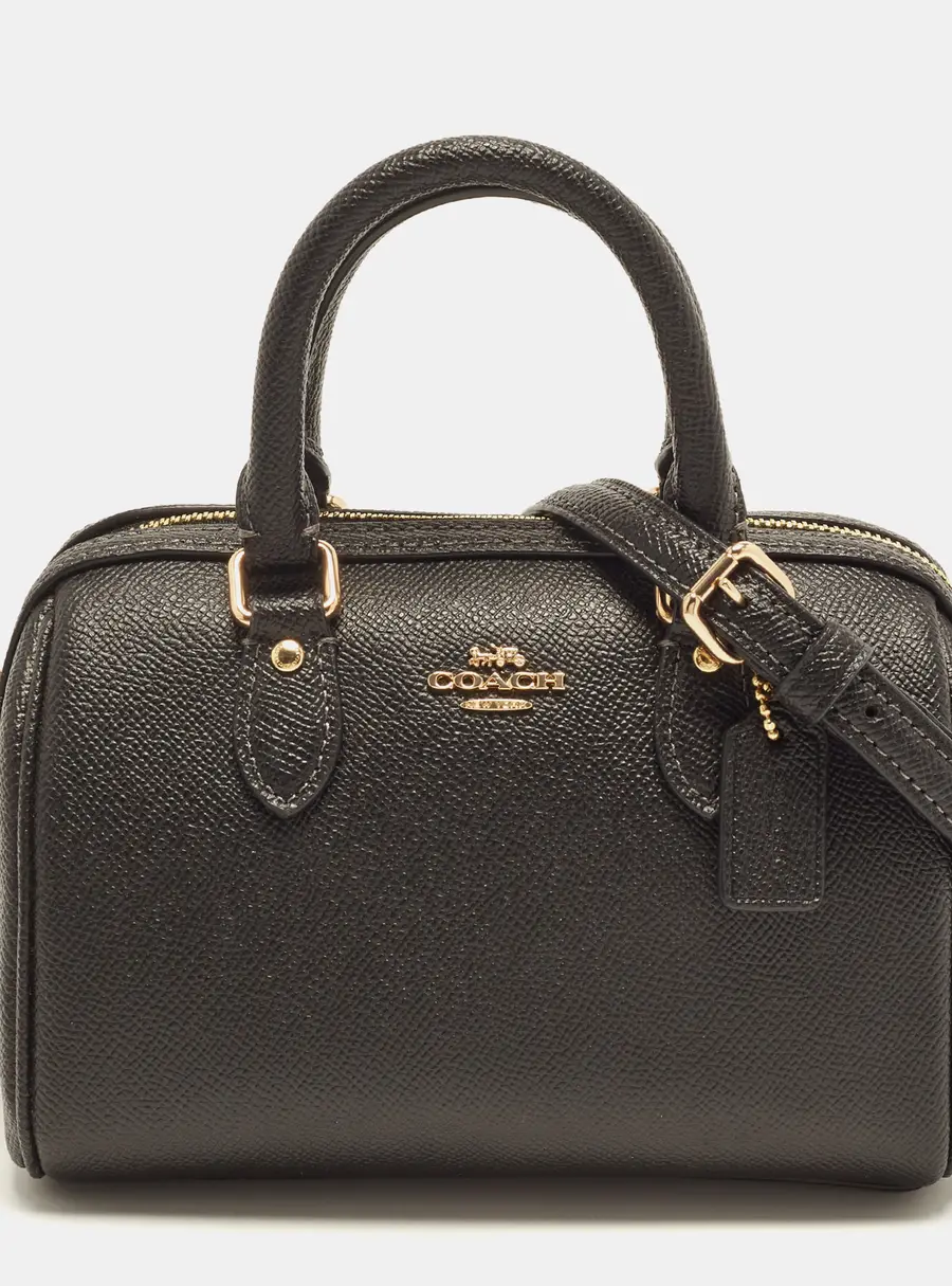 Coach Rowan Mini Black Leather Satchel