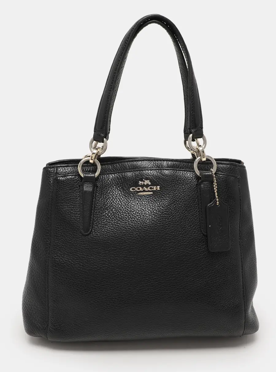 Coach Christie Carryall Black Leather Satchel