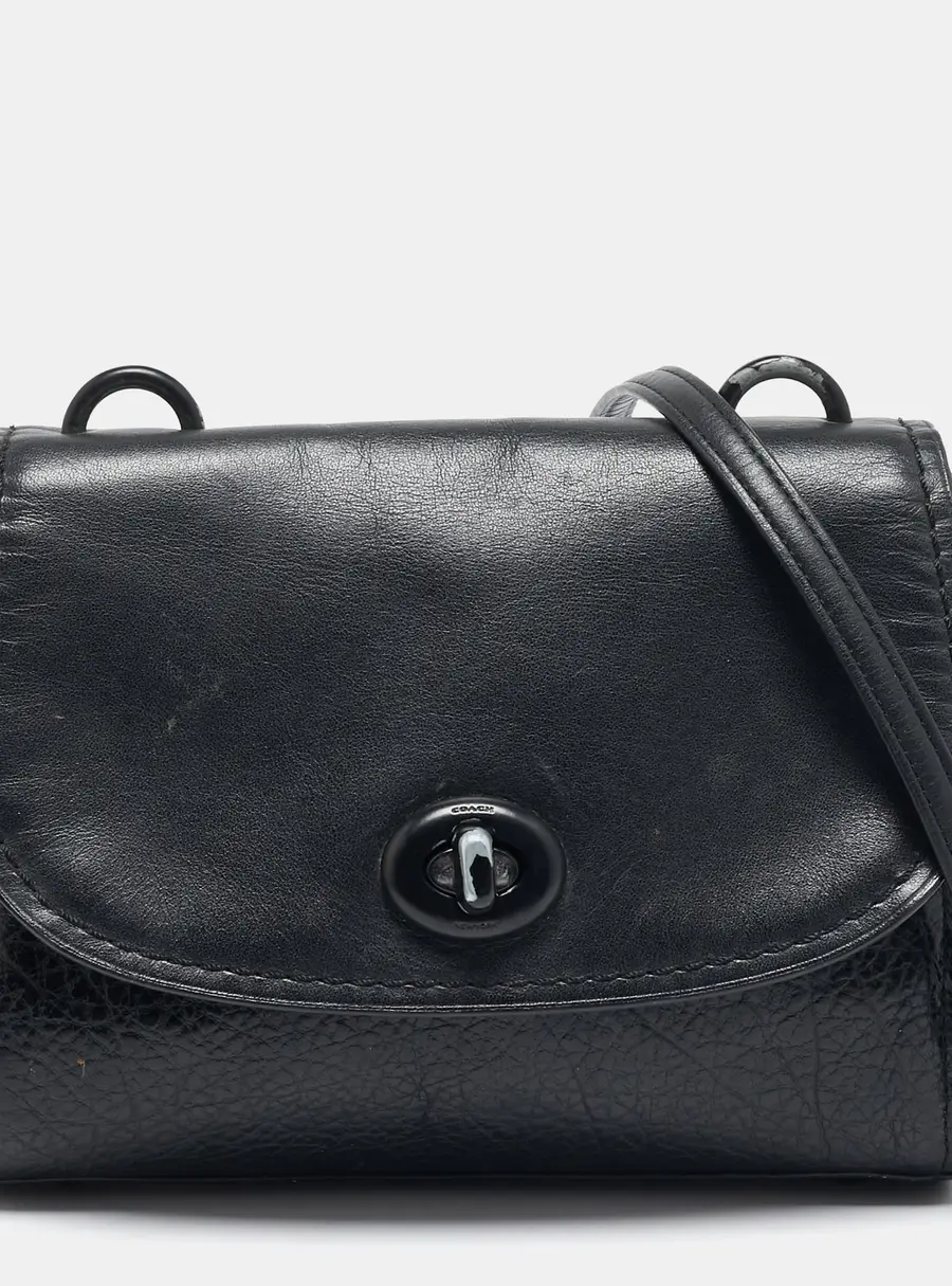 Coach Black Leather and Suede Faye Crossbody Bag