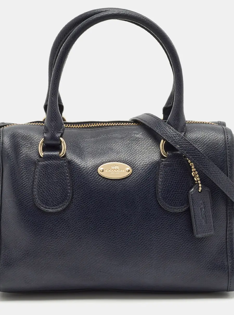 Coach Navy Blue Leather Mini Bennett Satchel