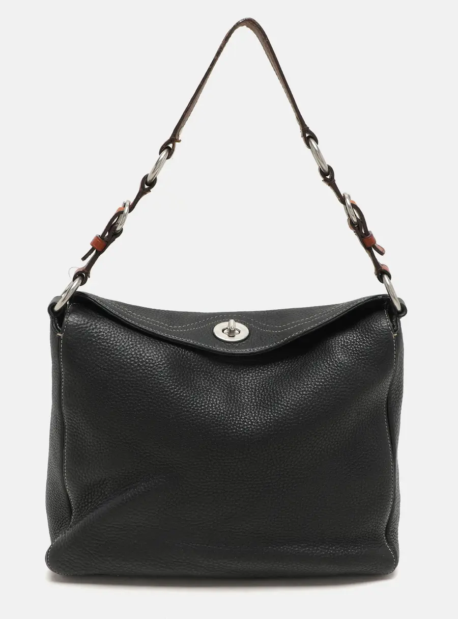Coach Black Leather Chelsea Turnlock Hobo