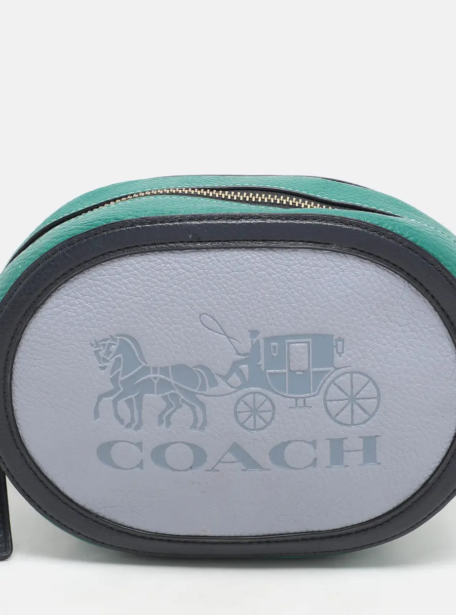 Coach Tricolor Leather Horse And Carriage Camera Crossbody Bag