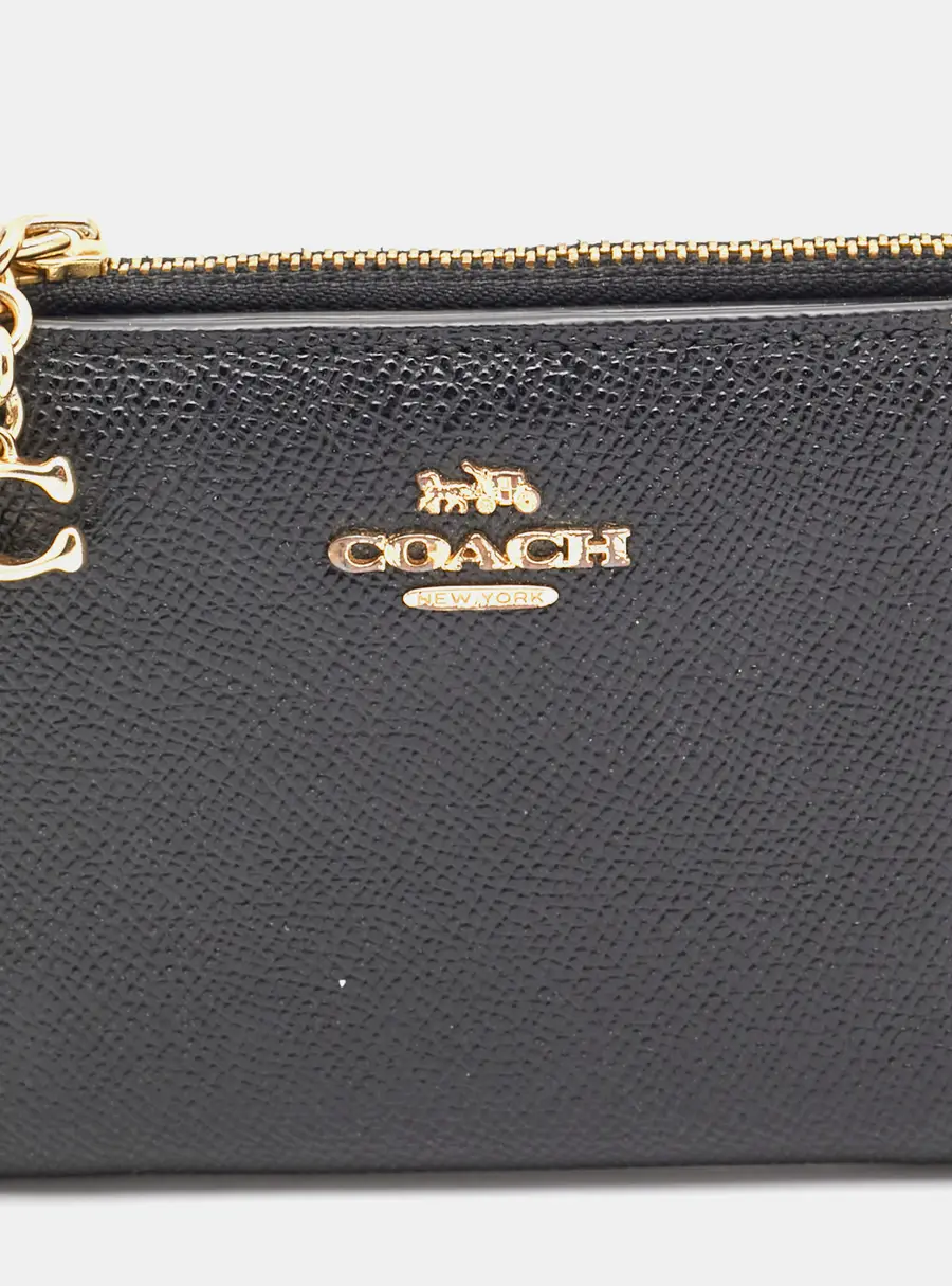 Coach Black Leather Compact Wallet