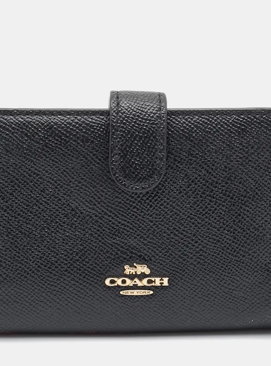 Coach Black Leather and Leather French Wallet