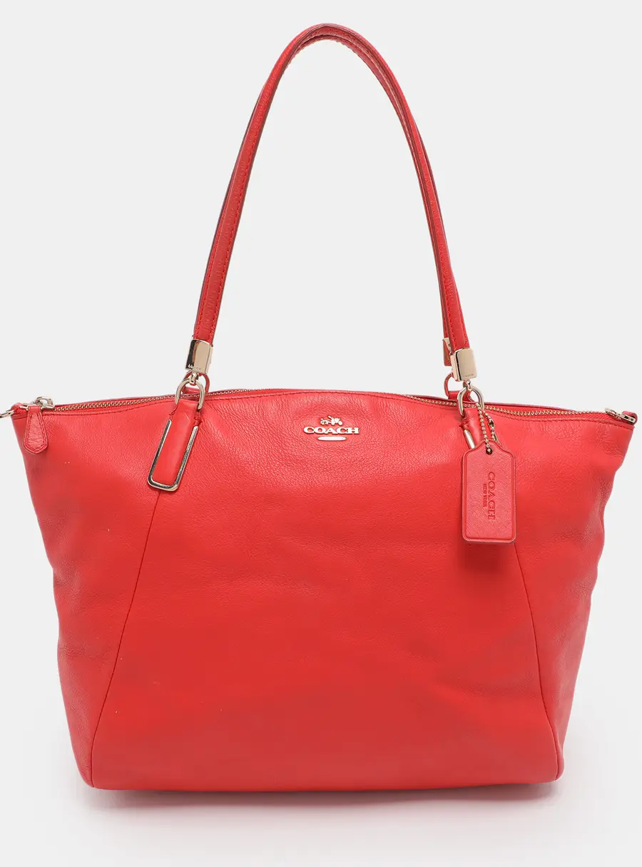 Coach Kelsey Orange Leather Tote Bag
