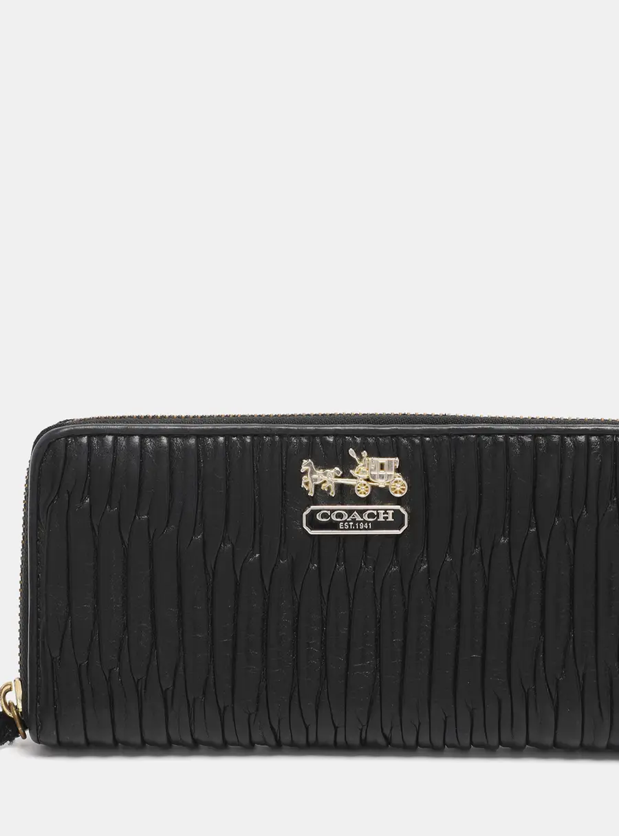 Coach Black Leather and Leather Zip Around