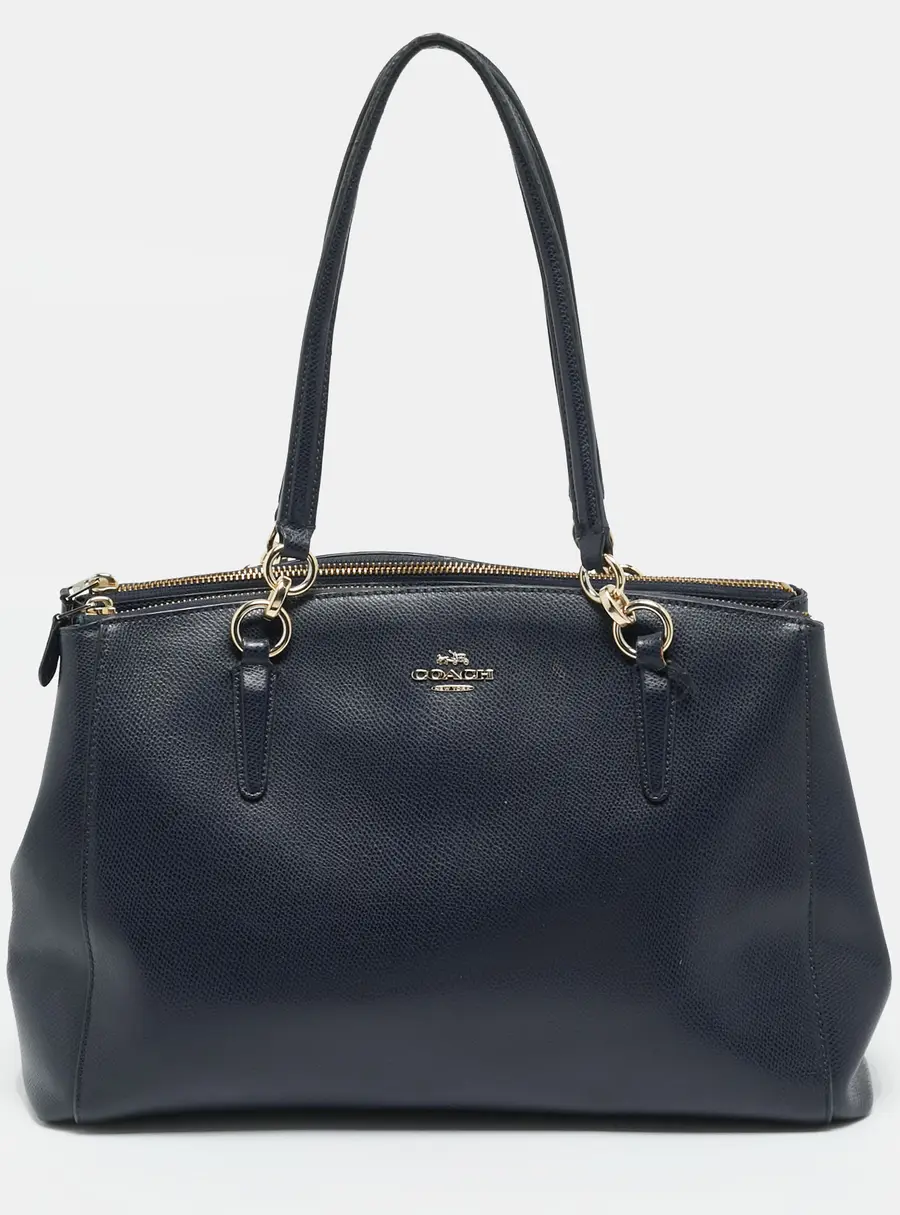 Coach Christie Carryall Large Navy Blue Leather Satchel