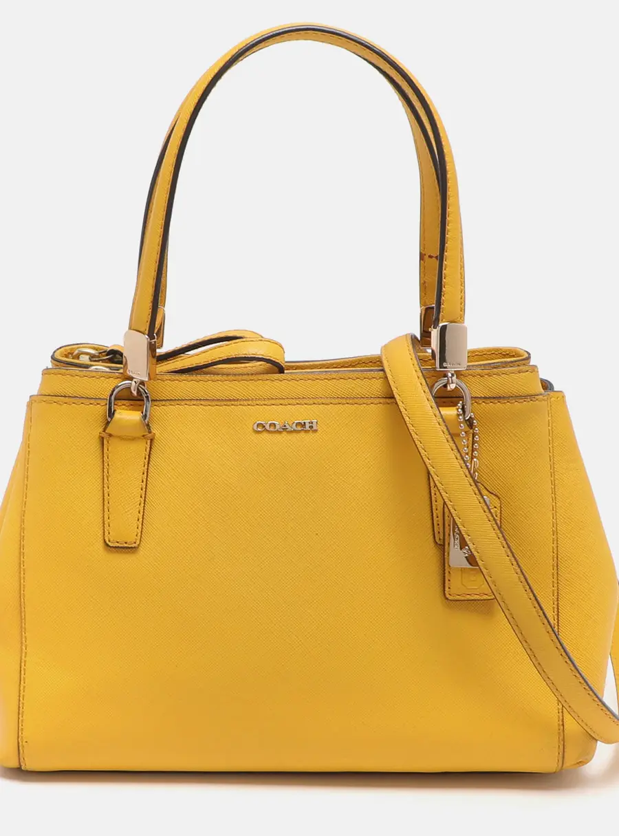Coach Christie Carryall Mini Yellow Leather Satchel