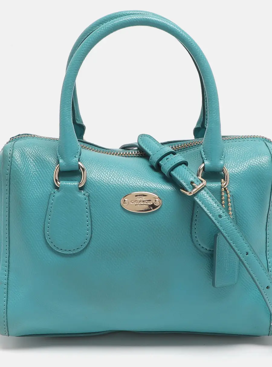 Coach Bennett Mini Turquoise Leather Satchel