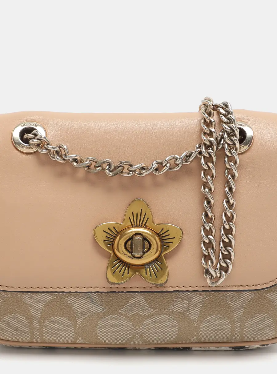 Coach Cassidy Mini Multicolor Signature Coated Canvas and Snakeskin Embossed Leather Shoulder Bags