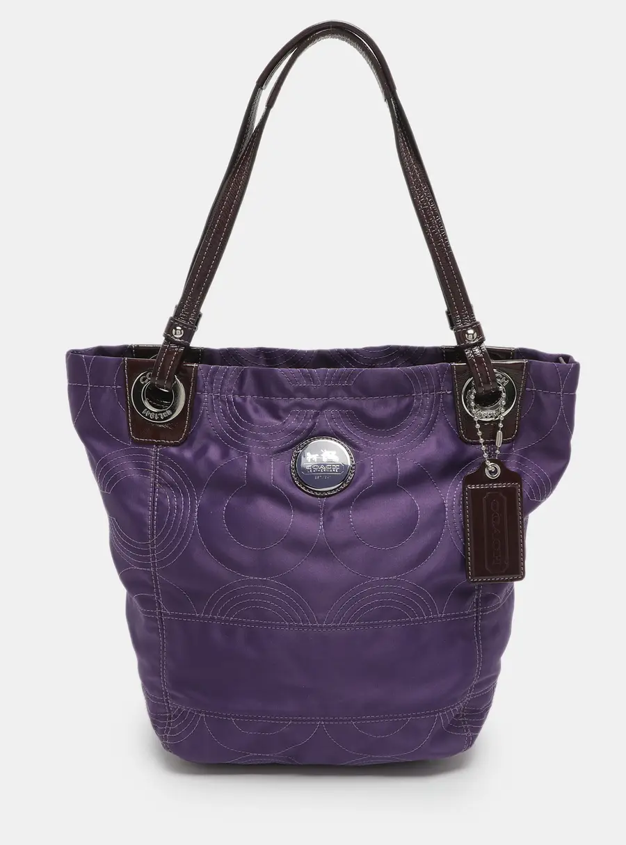 Coach Purple Satin Tote