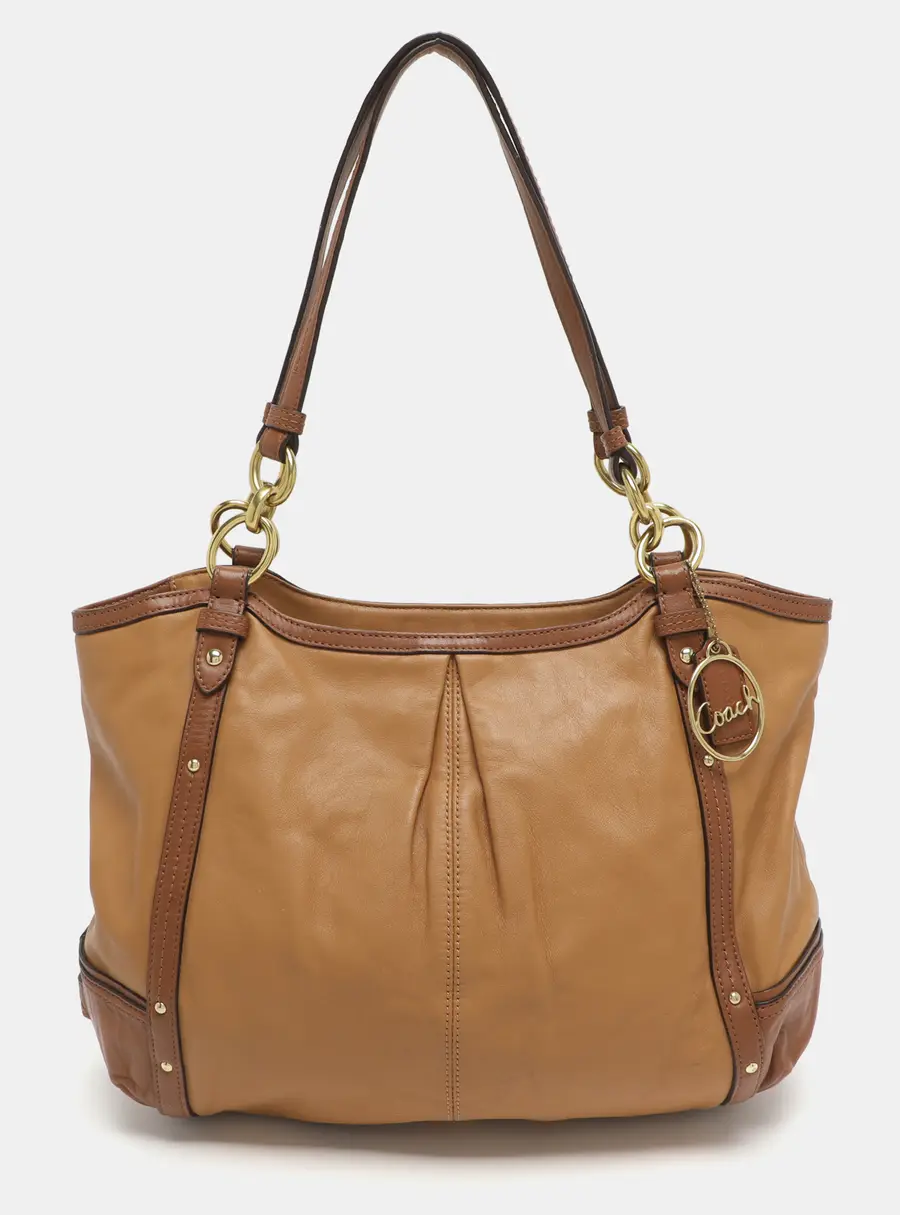 Coach Alexandra Brown Leather Shoulder Bag