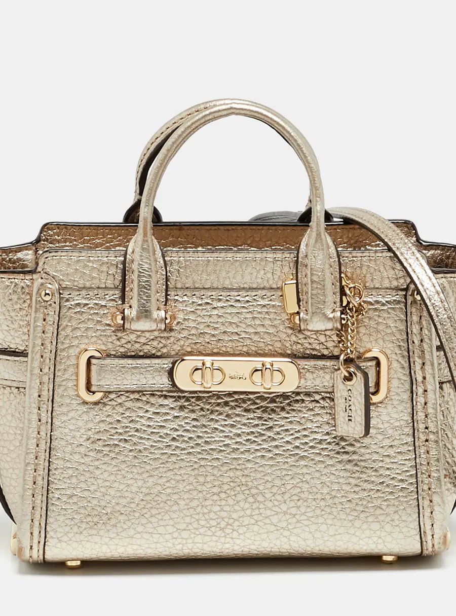 Coach Swagger Mini Gold Leather Crossbody Bag