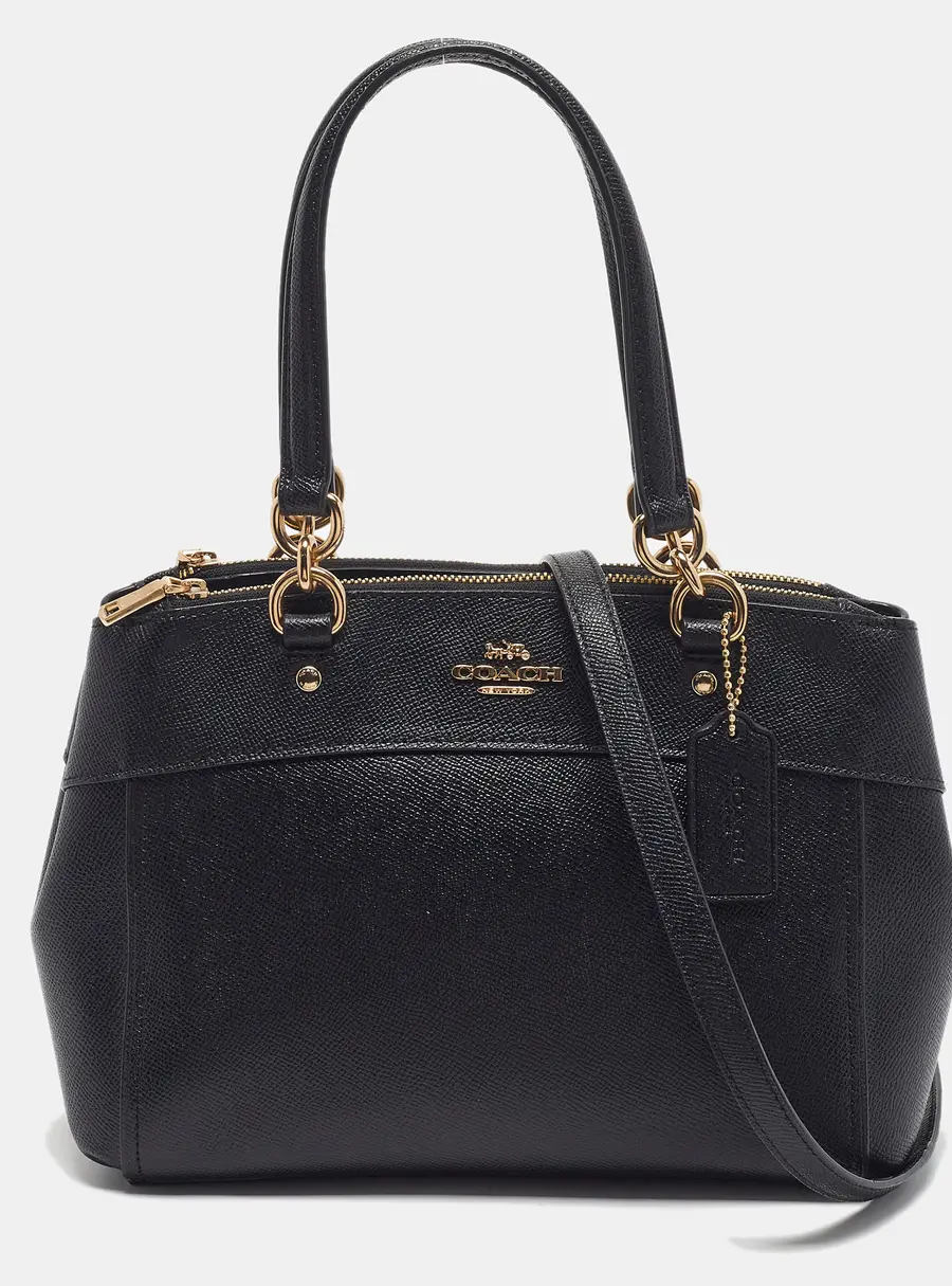 Coach Brooke Carryall Mini Black Leather Satchel