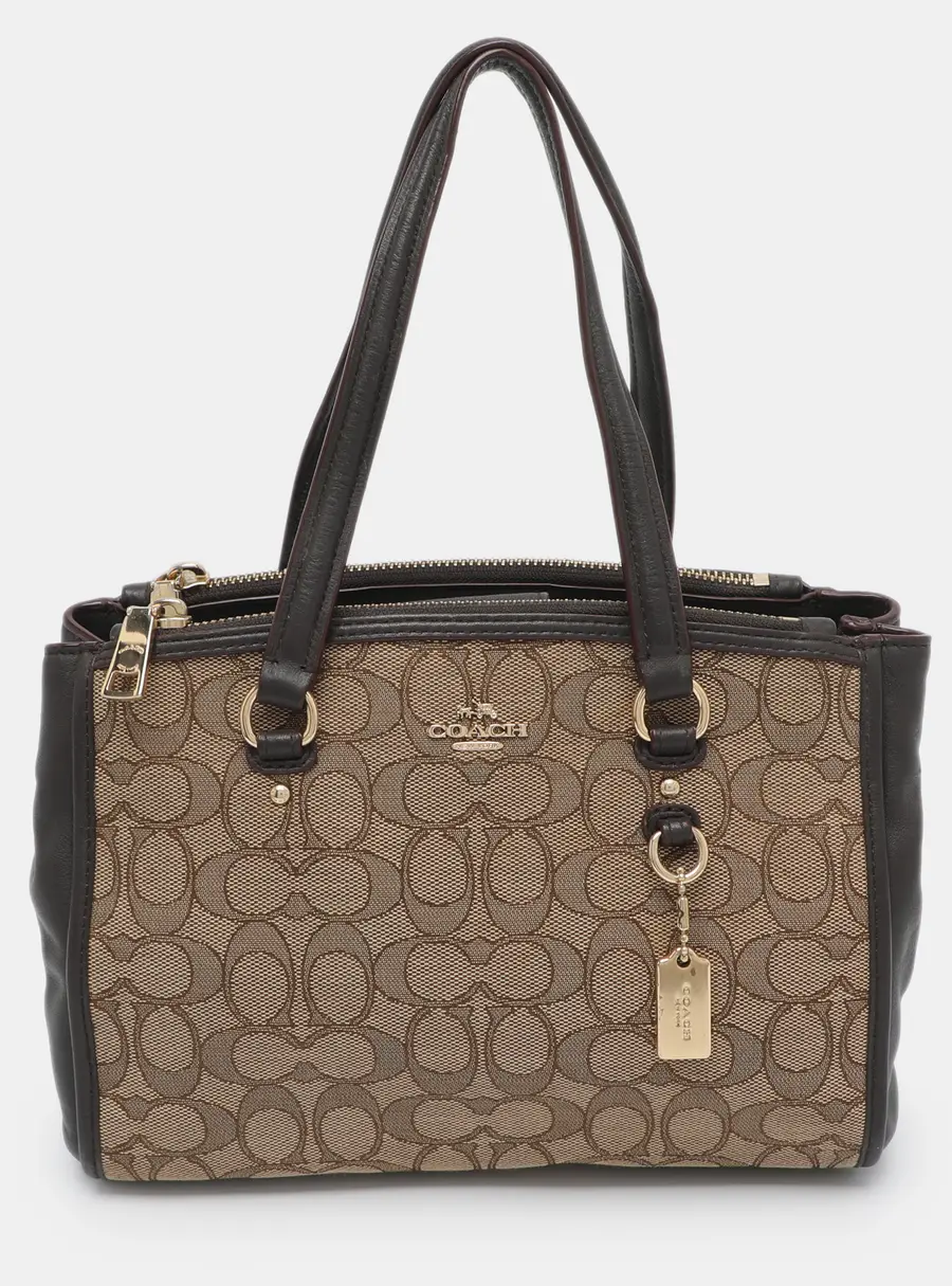 Coach Stanton Carryall Brown Signature Canvas and Leather Satchel