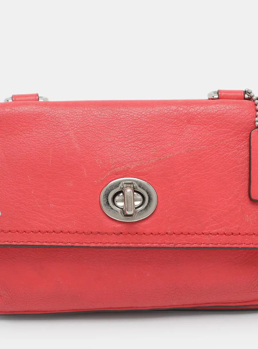 Coach Legacy Coral Leather Wallet with Strap