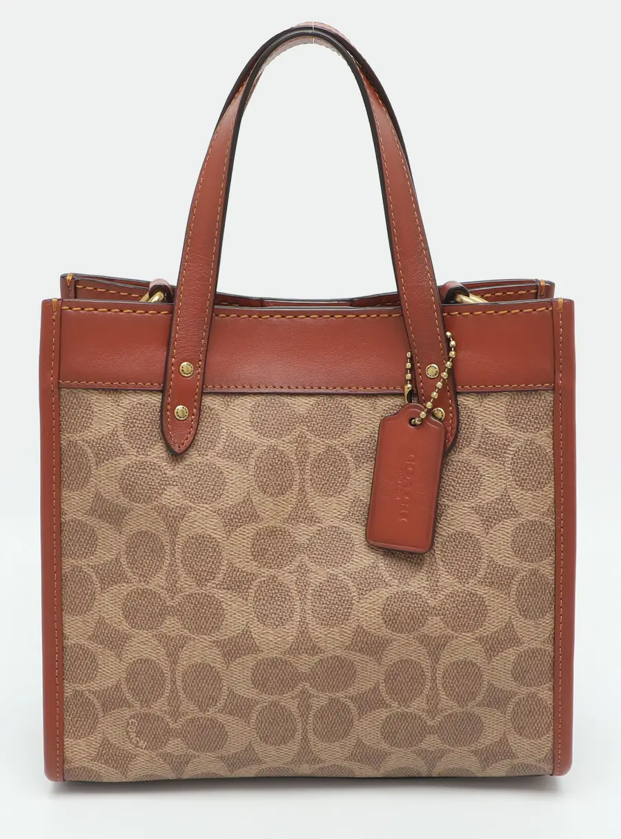 Coach Field 22 Beige/Brown Signature Canvas and Leather Tote