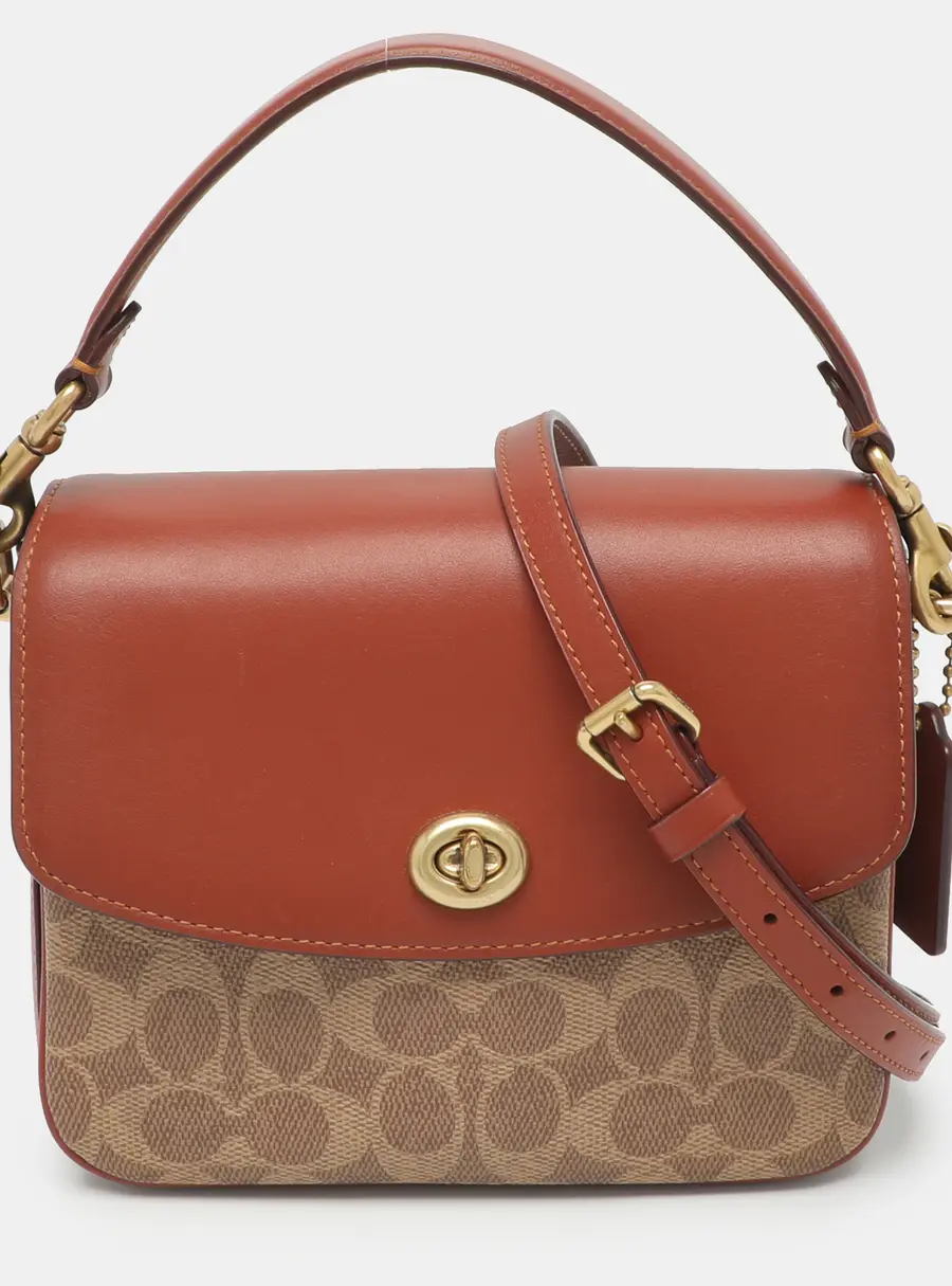 Coach Cassie 19 Copper/Beige Coated Canvas and Leather Shoulder Bag