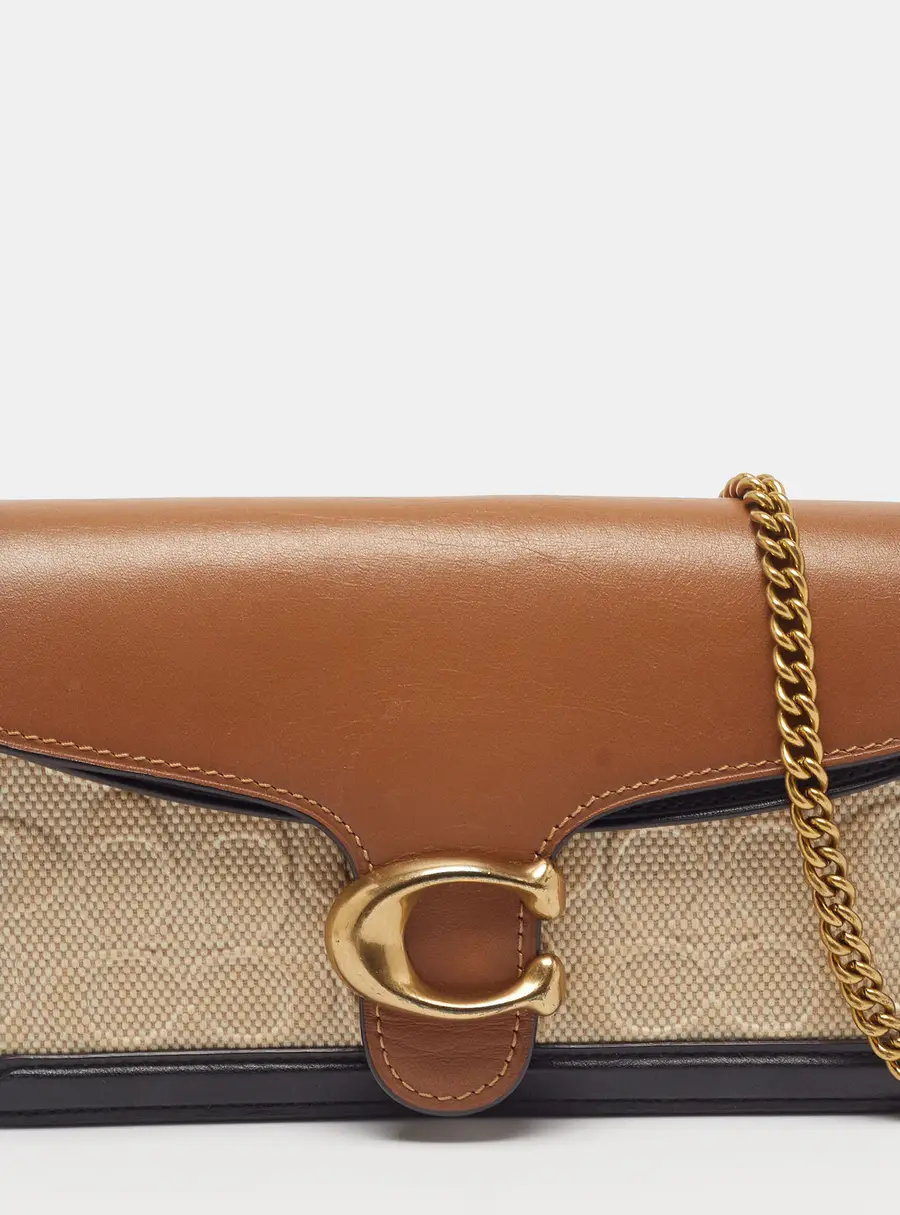 Coach Tabby Tricolor Leather and Canvas Chain Crossbody Bag