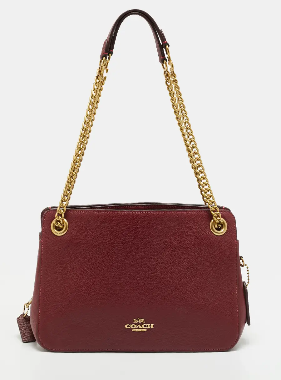 Coach Bryant Red Leather Convertible Shoulder Bag