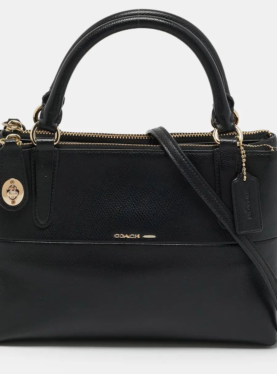 Coach Borough Small Black Leather Tote