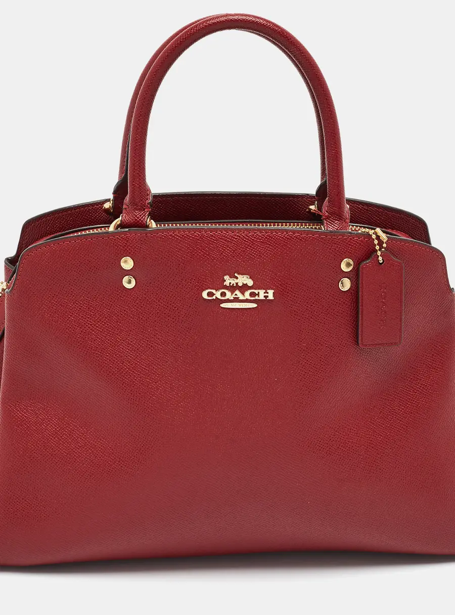 Coach Lillie Red Leather Carryall Satchel
