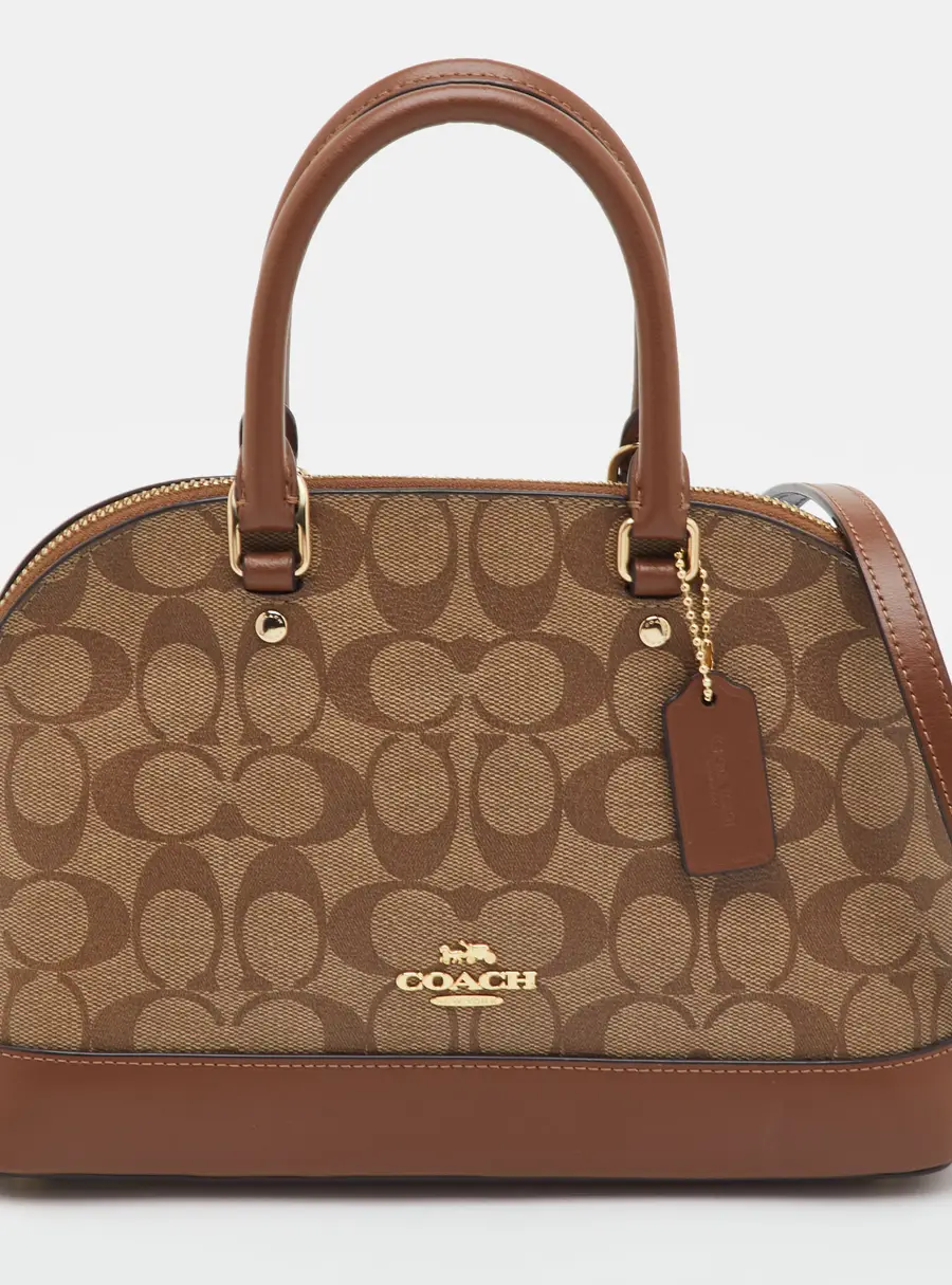 Coach Sierra Brown Signature Coated Canvas and Leather Satchel