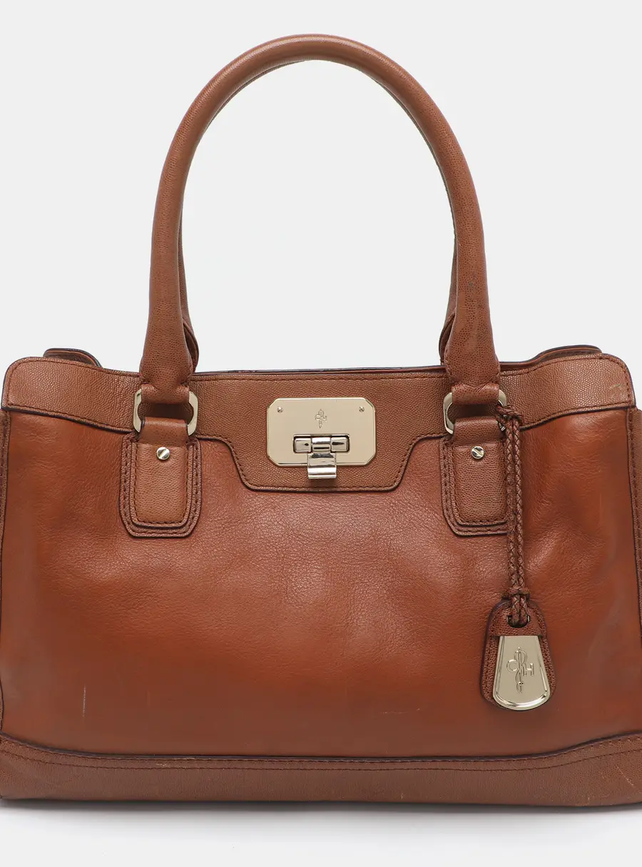 Cole Haan Vintage Novelty Kendra Brown Leather Tote
