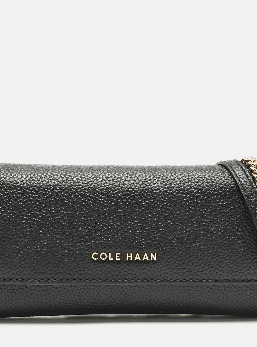 Cole Haan Black Leather Grand Series Wallet On Chain
