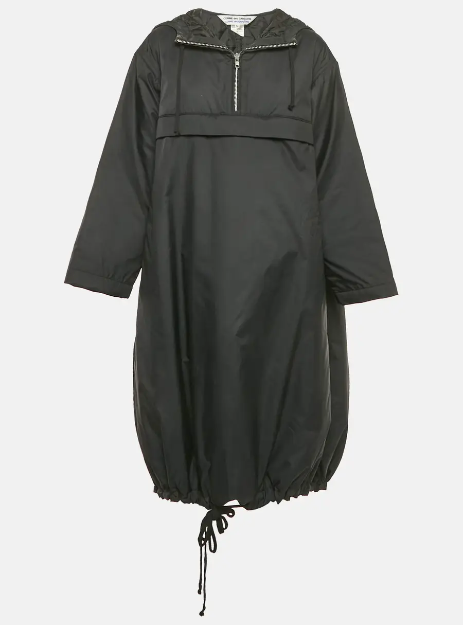 Comme des Garcons Black Synthetic Hooded Long Jacket M