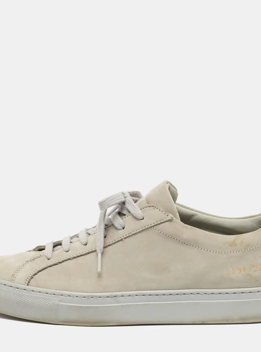 Common Projects Grey Suede Achilles Lace Up Sneakers Size 38