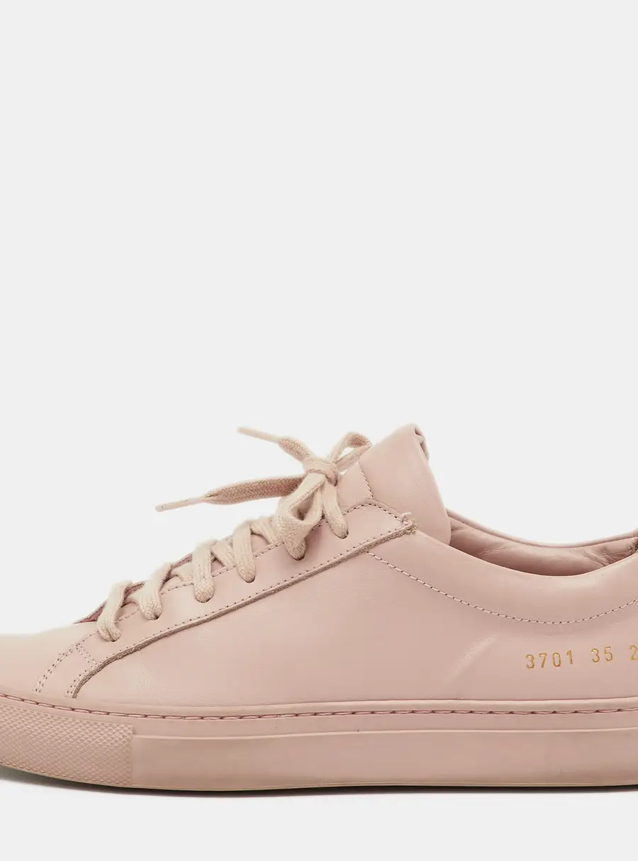 Common Projects Pink Leather Achilles Low Top Sneakers Size 35