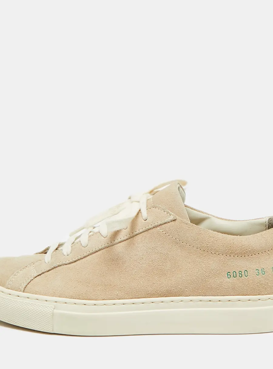 Common Projects Achilles Size 36 Beige Suede Lace Up Sneakers