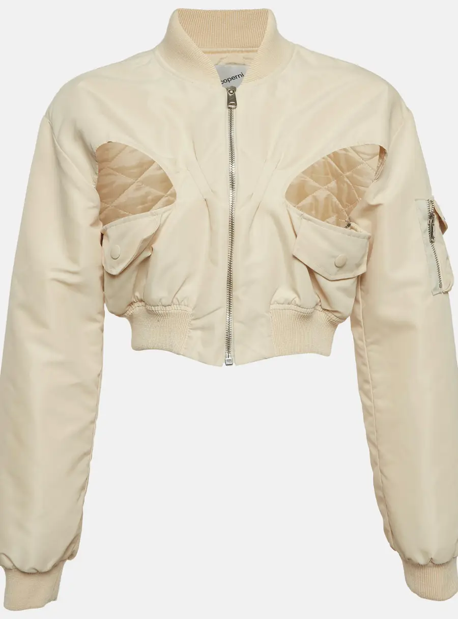 Coperni Beige Synthetic Cut Out Detail Crop jacket M