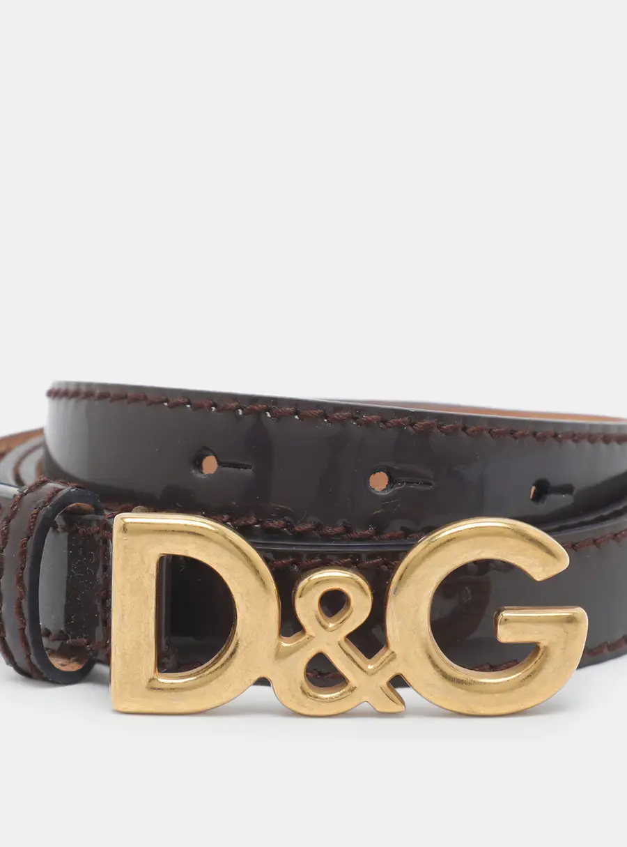 D&G DG Logo 34 Buckle Belt Burgundy