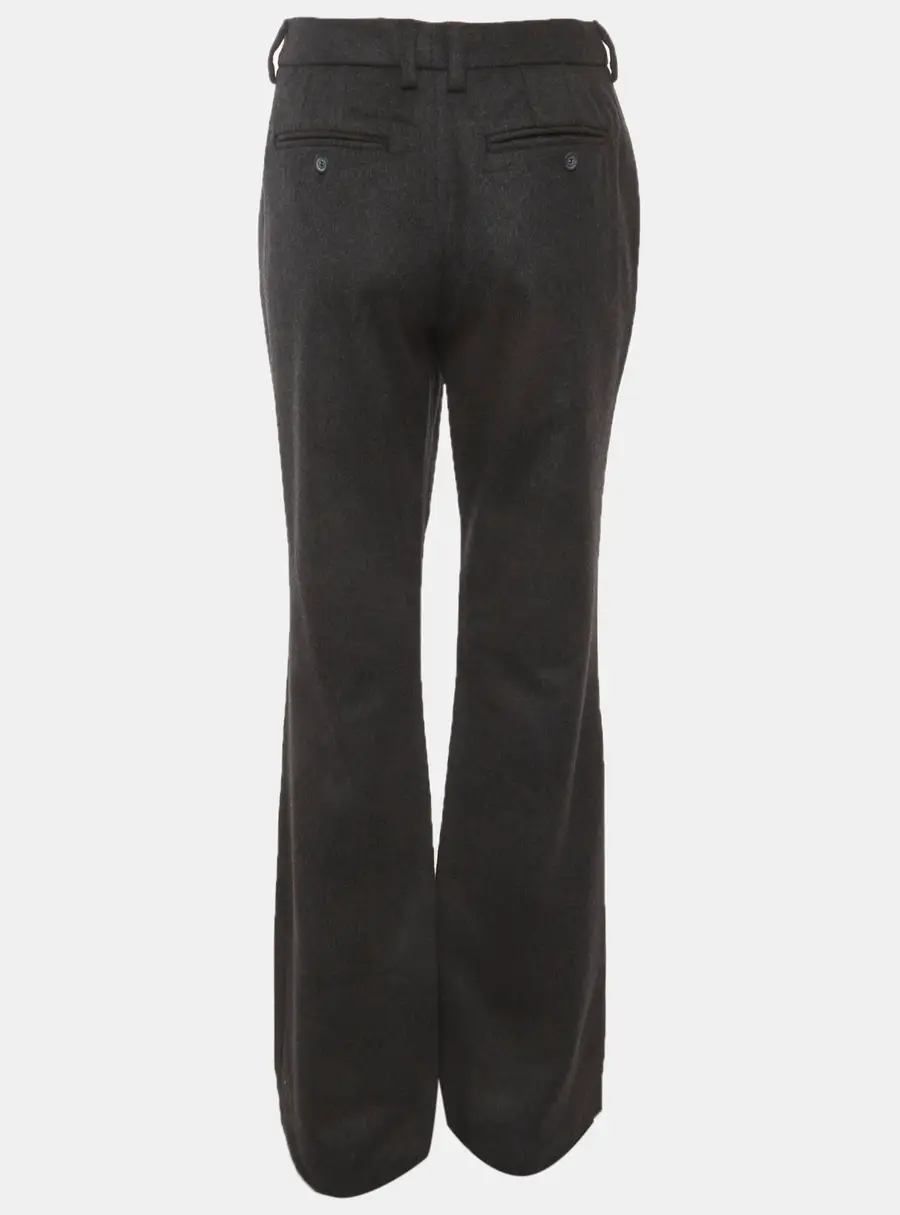 D&G Dark Grey Wool Blend High Waist Flared Trousers L