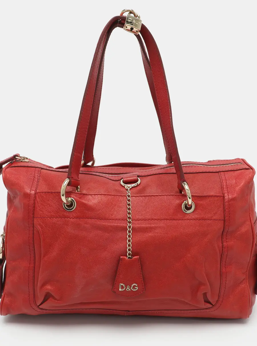 D&G Sylvie Red Leather Satchel